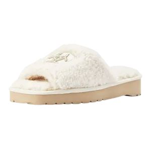 AR2697 Ariat Women's Cozy Chic Square Toe Slide Slipper - Fuzzy Cream