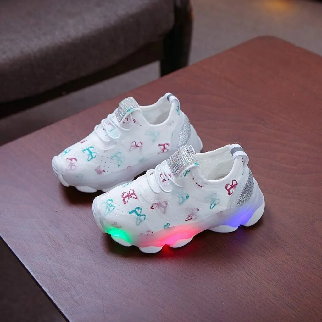 Baby Boys Girls Light Up Flash Breathable Sports Sneakers Toddler Infant Unisex Platform Chunky Outdoor Sport Shoes