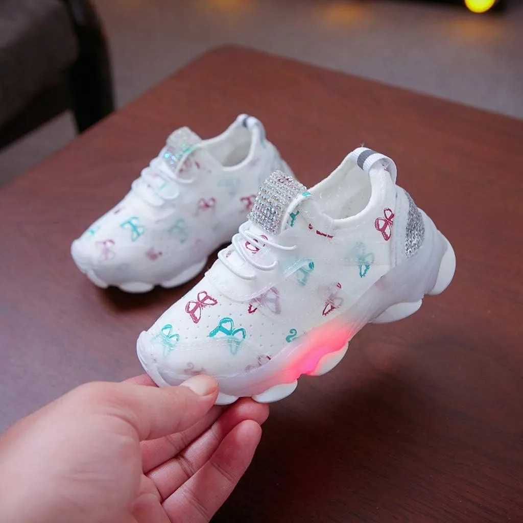 Baby Boys Girls Light Up Flash Breathable Sports Sneakers Toddler Infant Unisex Platform Chunky Outdoor Sport Shoes