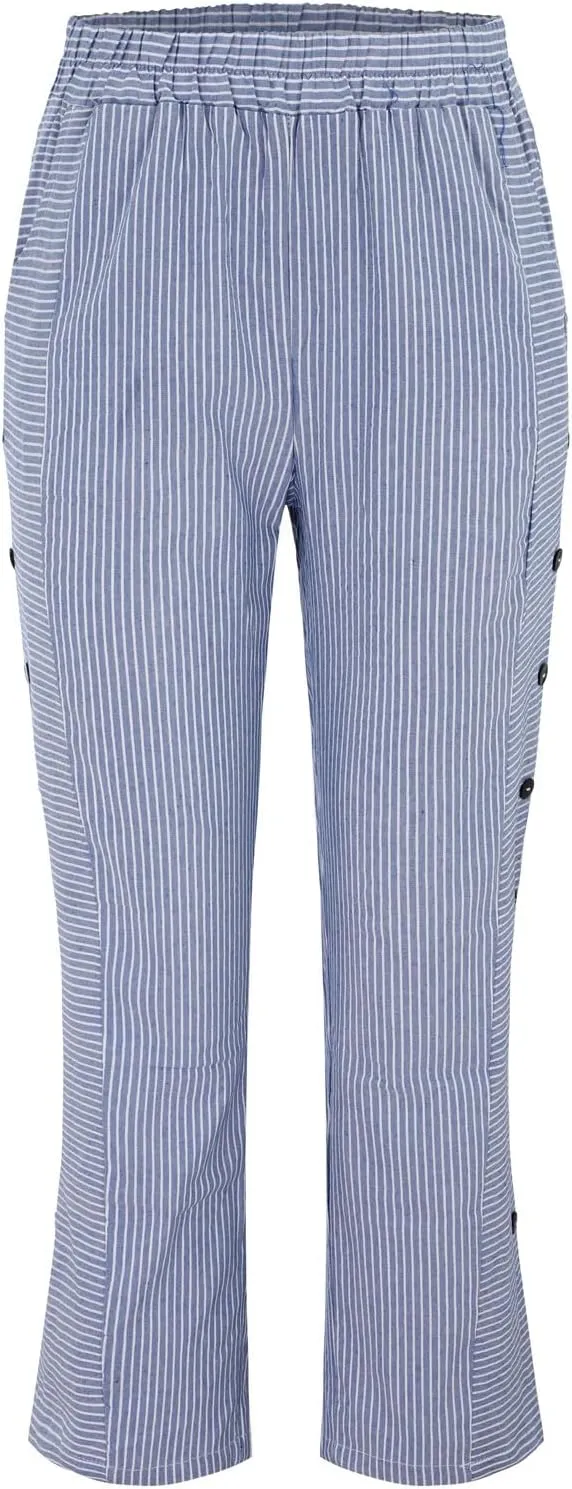 Baggy Harem Elastic Waist Palazzo Waist Side Back Four Pockets 9/10 Pants Drawstring Loose Fit Summer Pants Trousers
