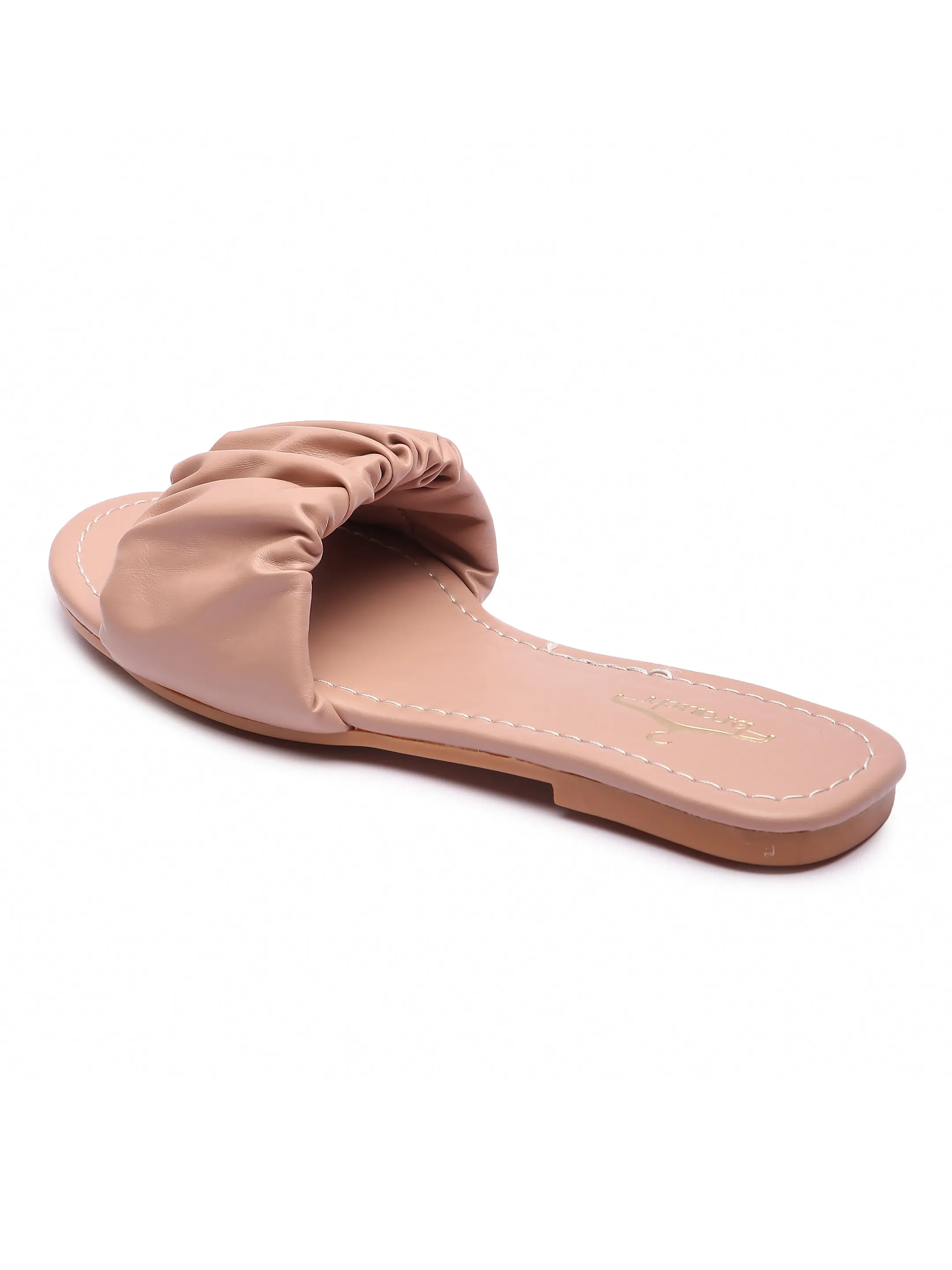 Brauch Women's Pink Pleated Flat Sandal