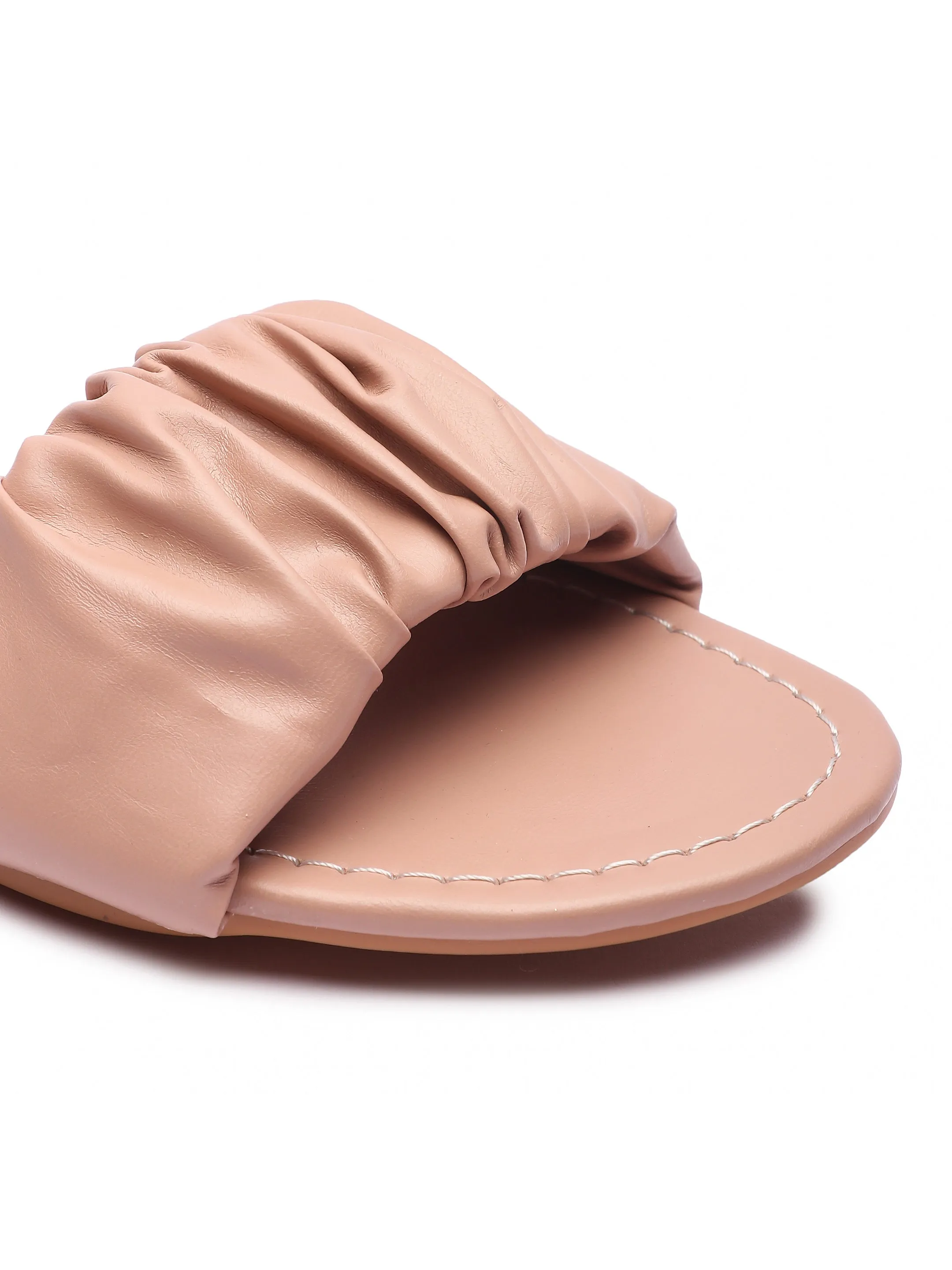 Brauch Women's Pink Pleated Flat Sandal