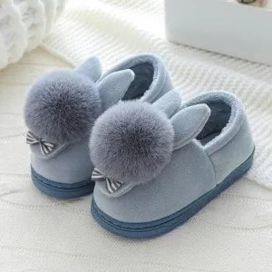 Charming Winter Rabbit Suede Slippers - Stylish Comfort for Crisp Days