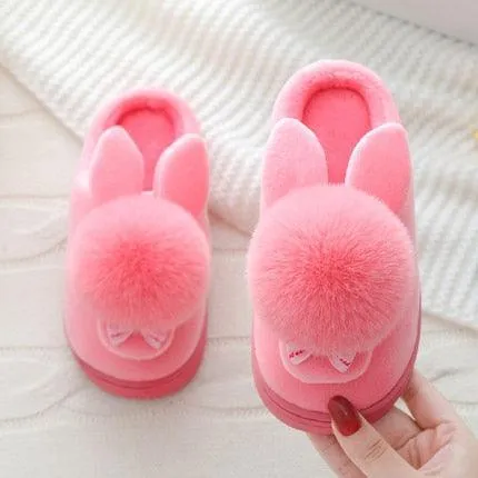 Charming Winter Rabbit Suede Slippers - Stylish Comfort for Crisp Days