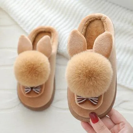 Charming Winter Rabbit Suede Slippers - Stylish Comfort for Crisp Days
