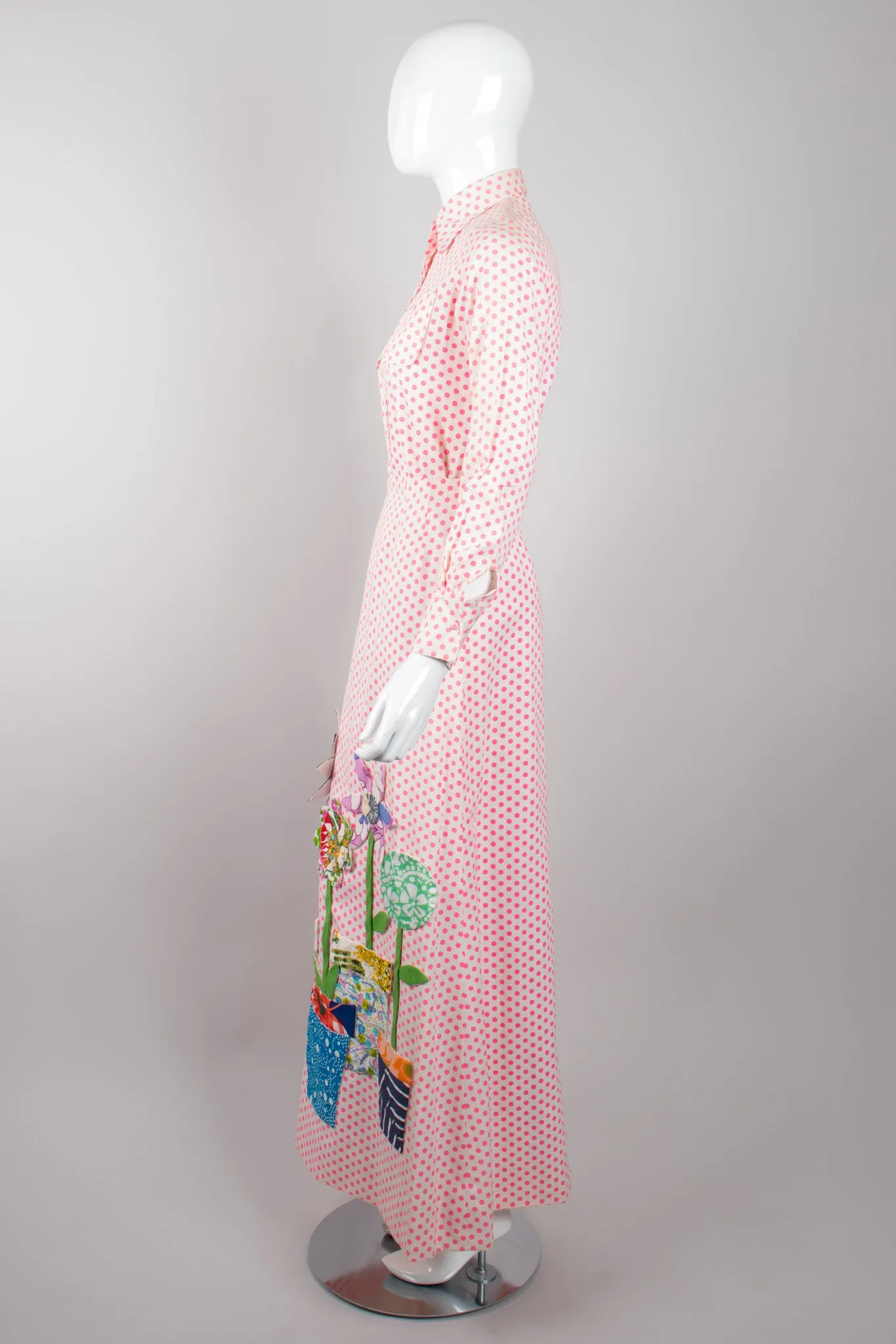 Flowerpot Appliqué Dot Shirt & Skirt Set