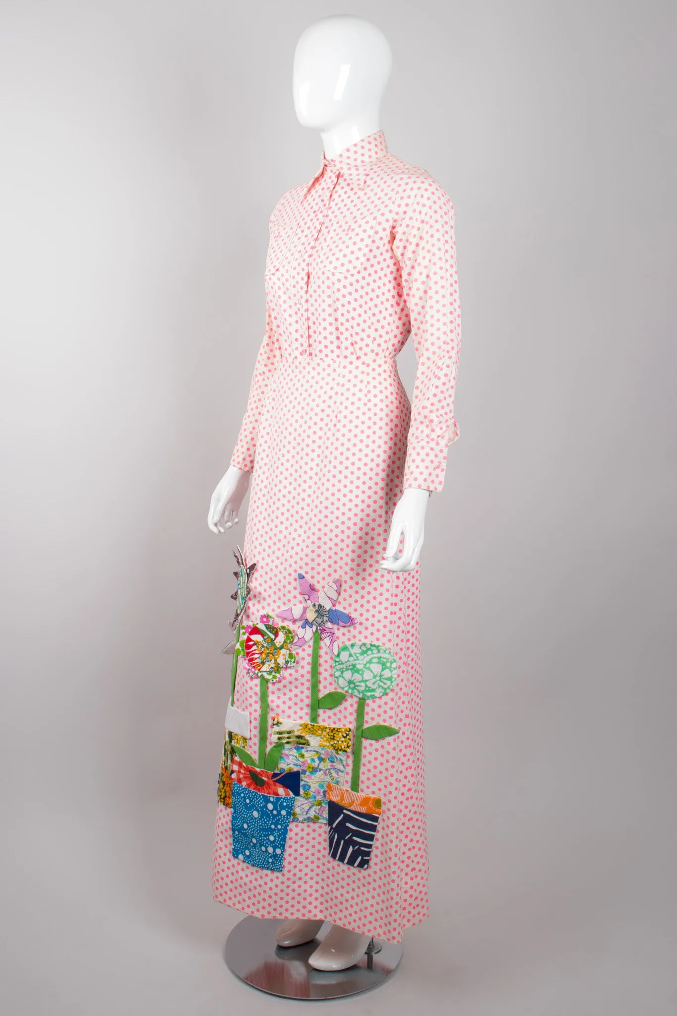 Flowerpot Appliqué Dot Shirt & Skirt Set