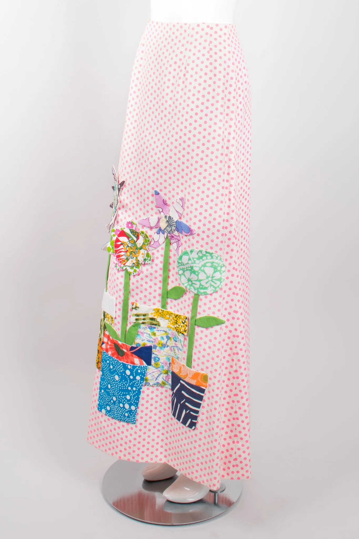 Flowerpot Appliqué Dot Shirt & Skirt Set