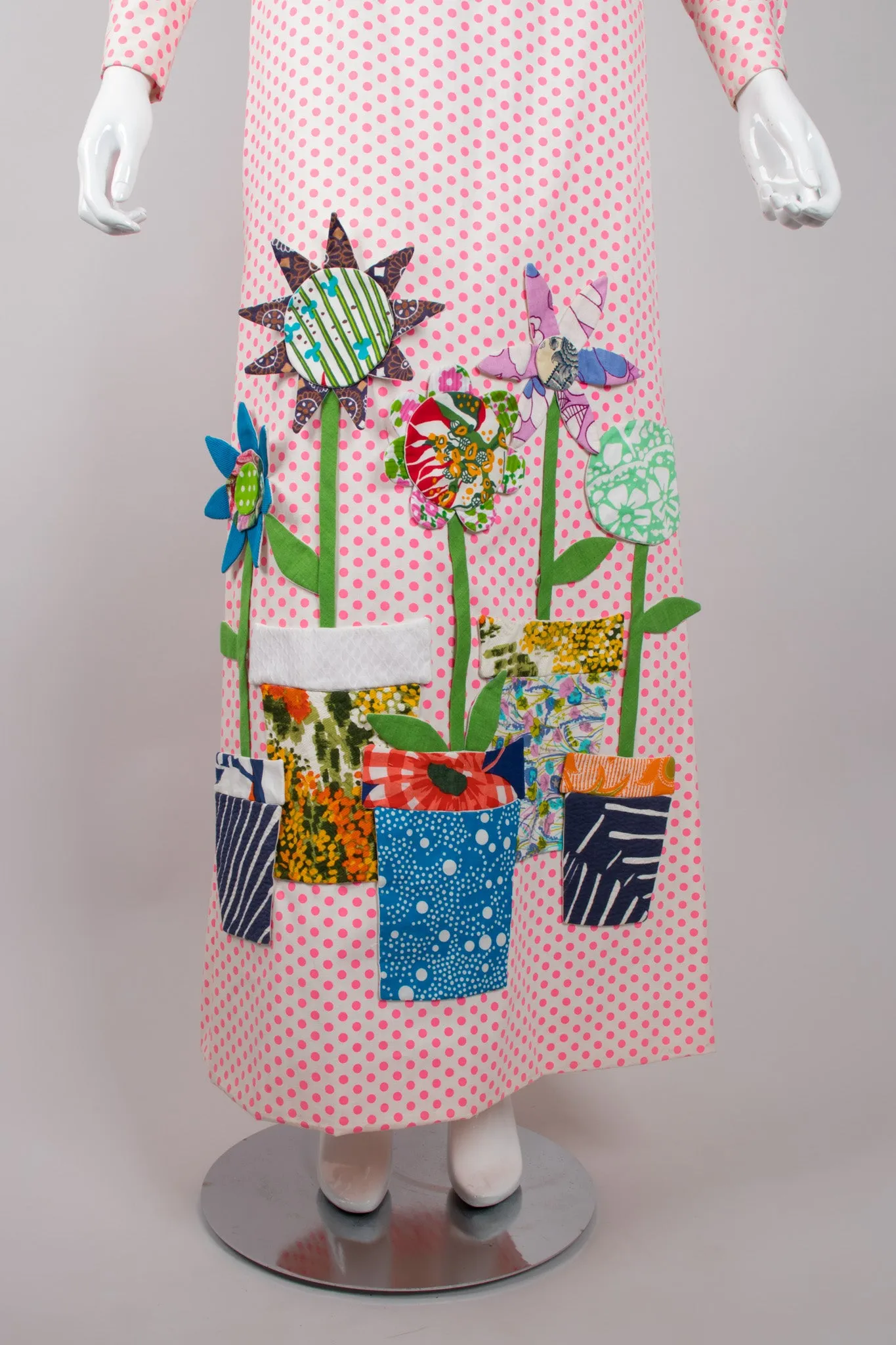 Flowerpot Appliqué Dot Shirt & Skirt Set