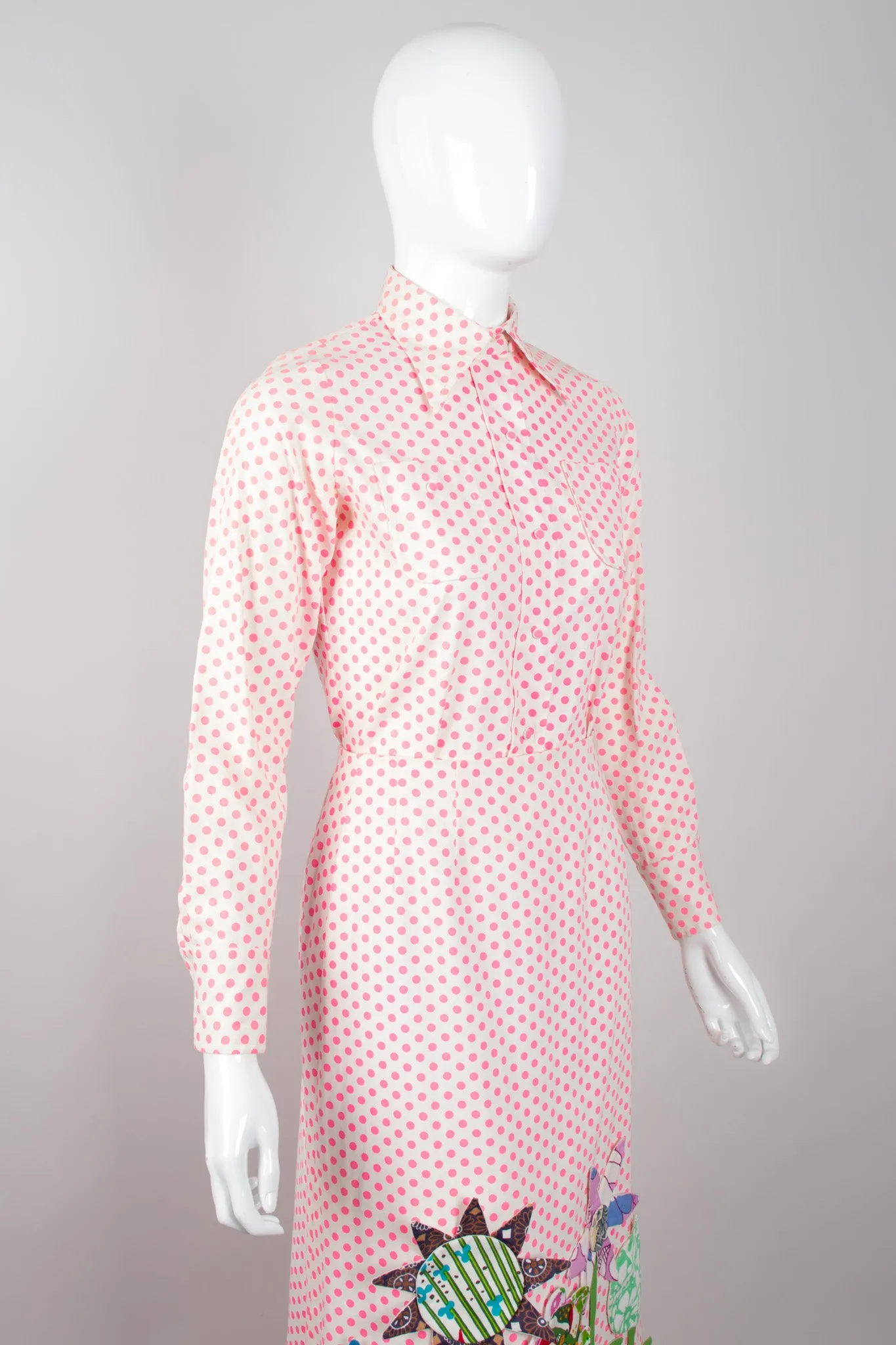 Flowerpot Appliqué Dot Shirt & Skirt Set