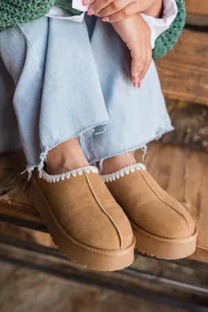 Gabbie Chestnut Embroidered Slippers FINAL SALE