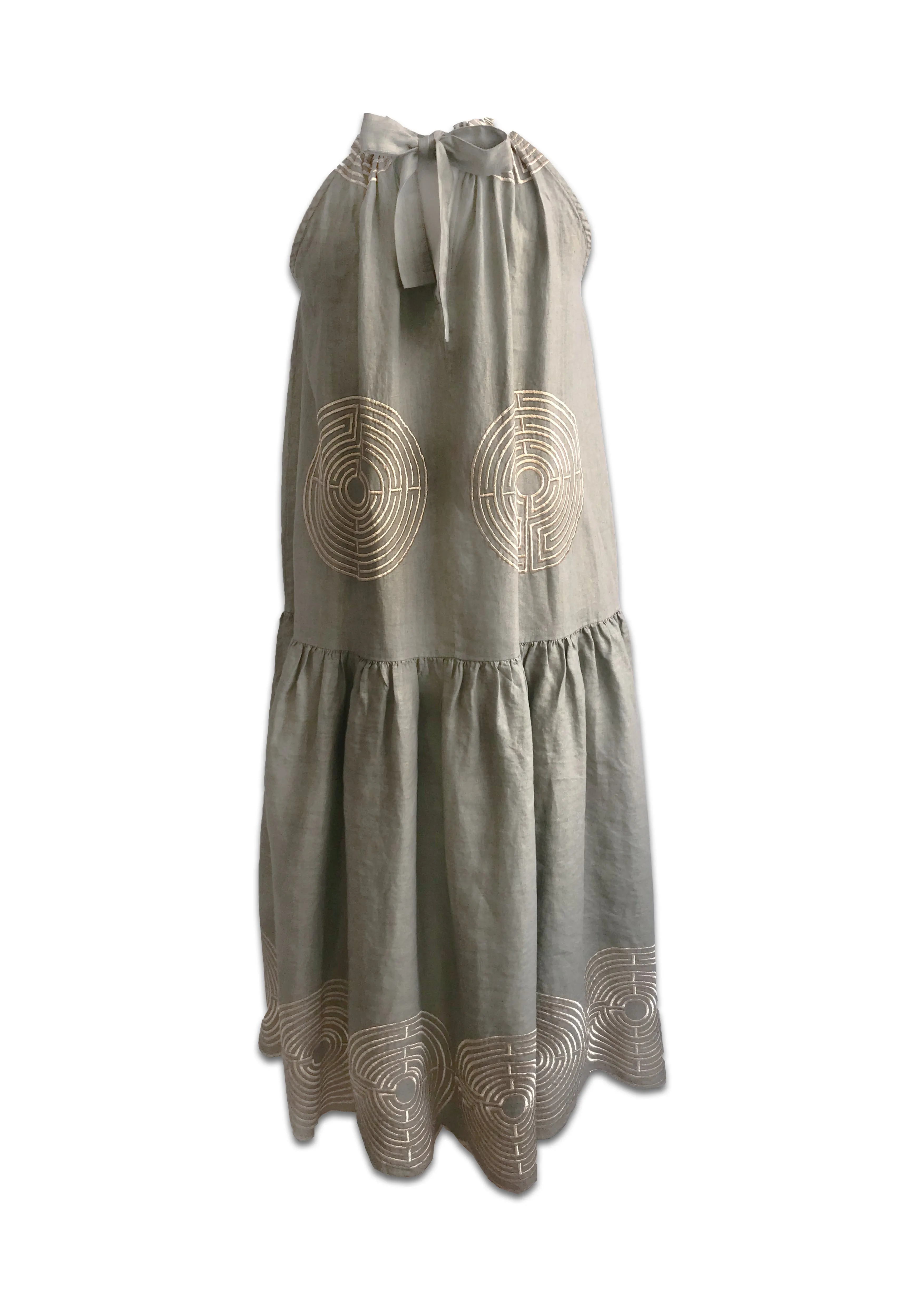 Labyrinth Long Halter Dress