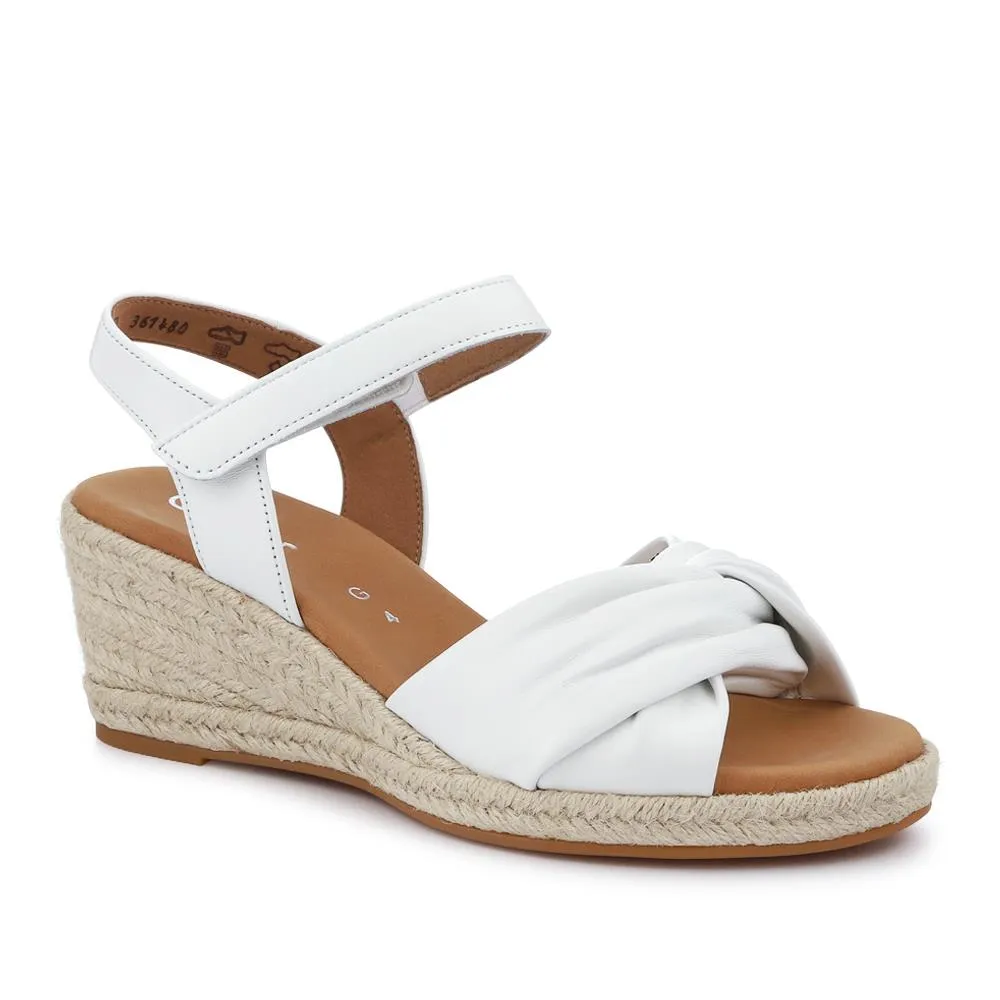 Leather Wedge-Heel Espadrilles - GAB41505 / 326 987