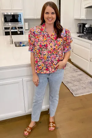 Live It Up Vibrant Floral Print Top