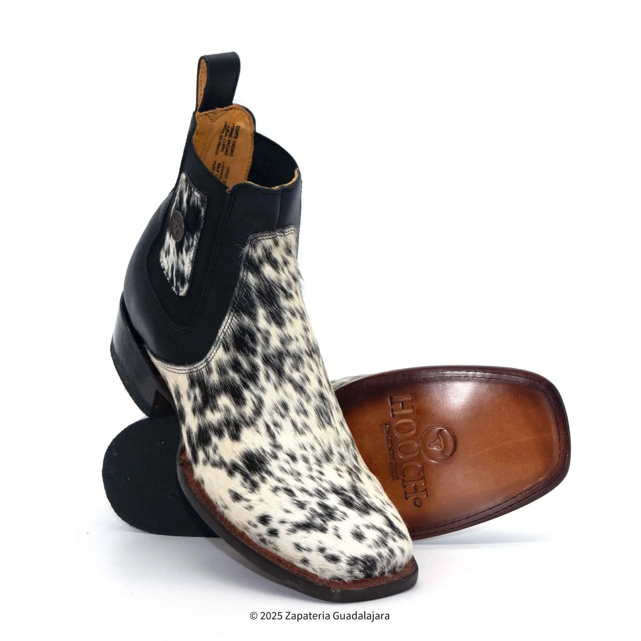 MEN'S WIDE SQUARE TOE GENUINE COW HAIR LEATHER BOOT -H42R3304