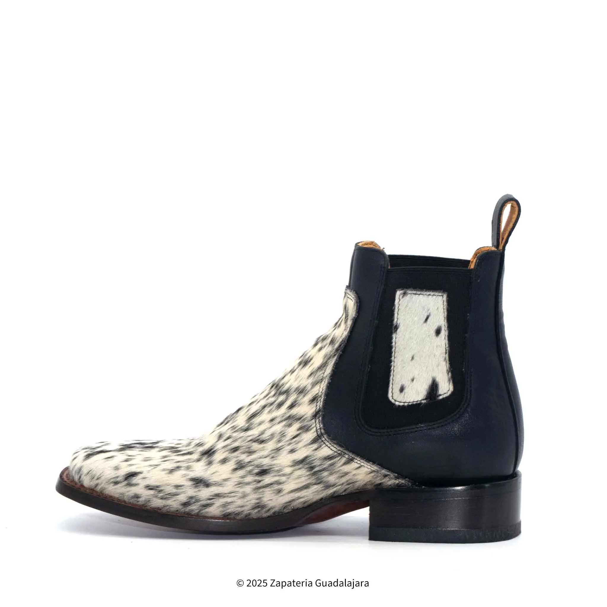 MEN'S WIDE SQUARE TOE GENUINE COW HAIR LEATHER BOOT -H42R3304