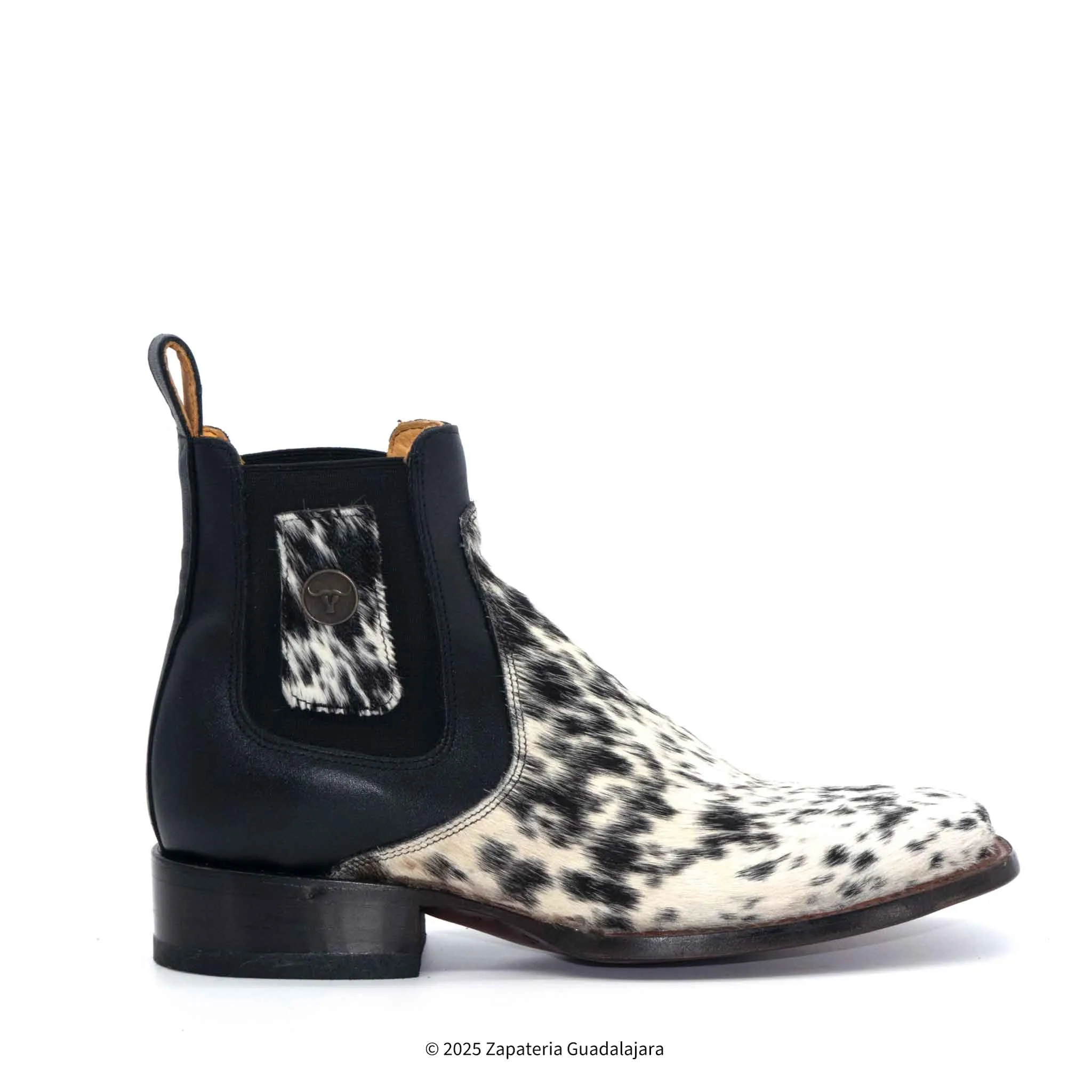 MEN'S WIDE SQUARE TOE GENUINE COW HAIR LEATHER BOOT -H42R3304