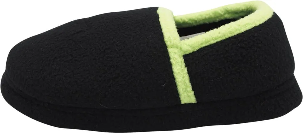 Norty Boys 11-3 Black Lime Fleece Slipper 17156