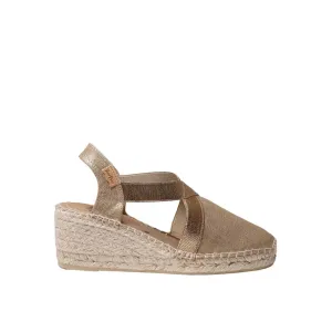 Plain Silk Wedge Espadrille for Women - Fabi