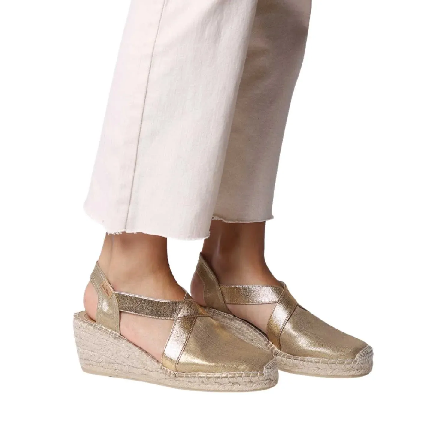 Plain Silk Wedge Espadrille for Women - Fabi
