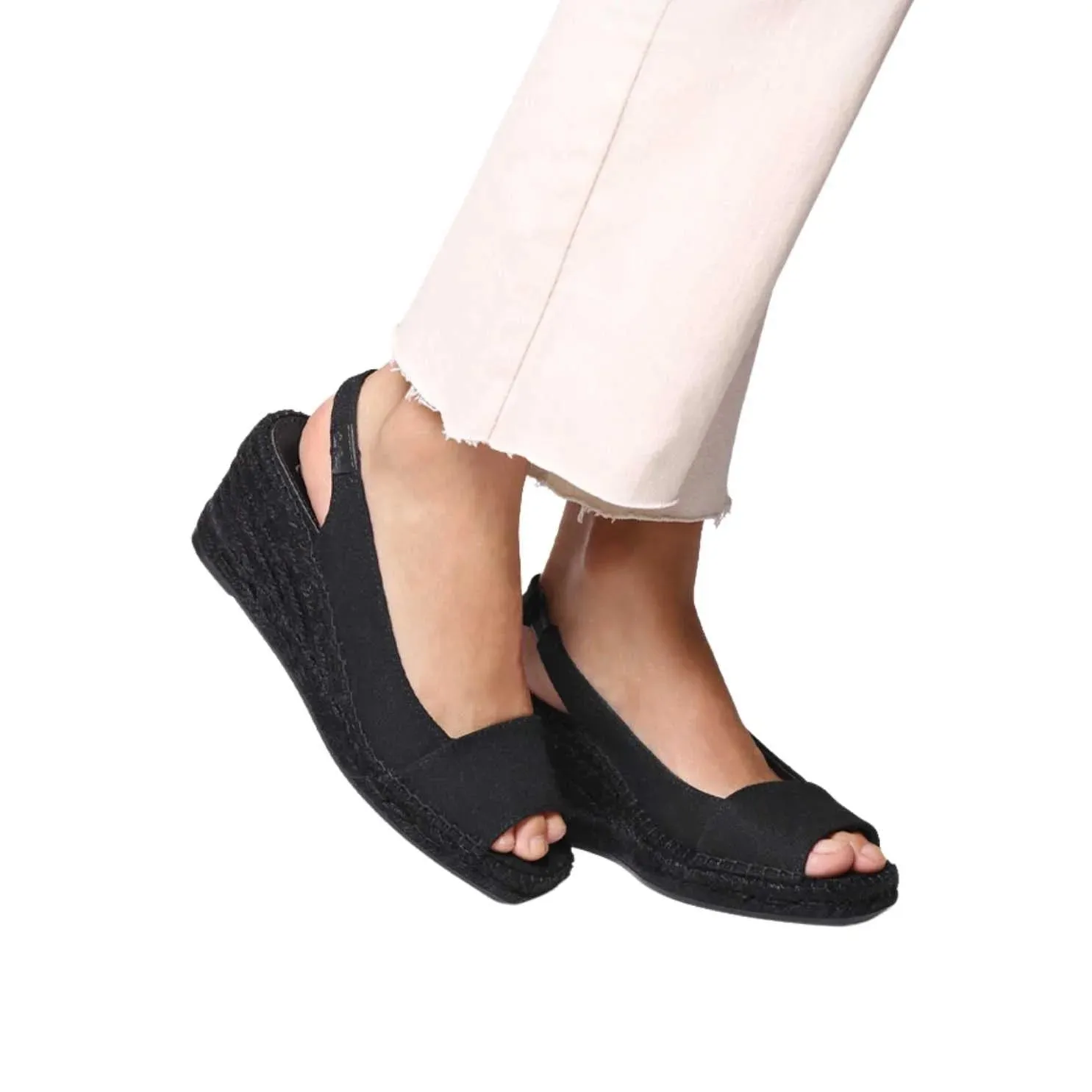 Plain Silk Wedge Espadrille for Women - Fiore