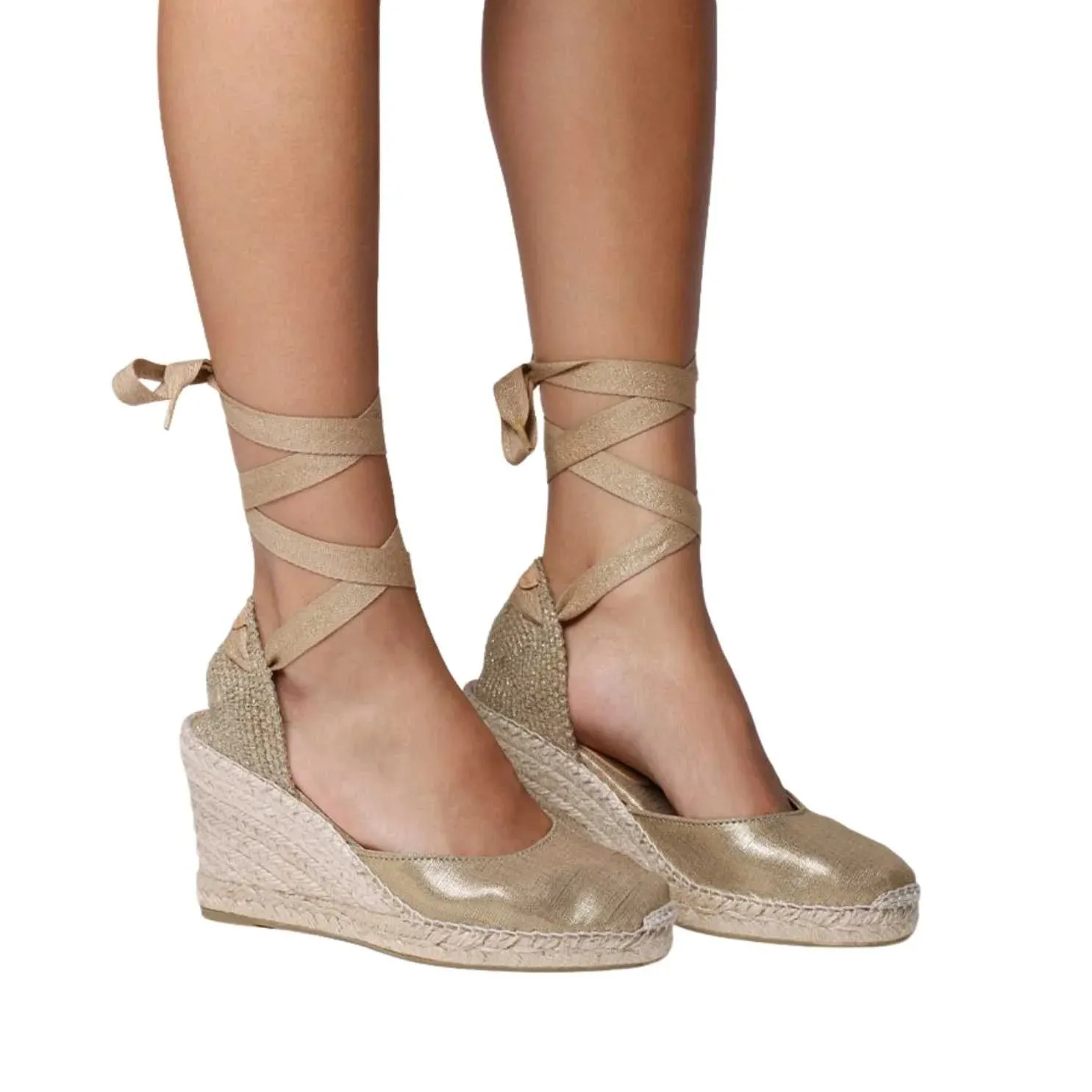 Plain Silk Wedge Espadrille for Women - Florina