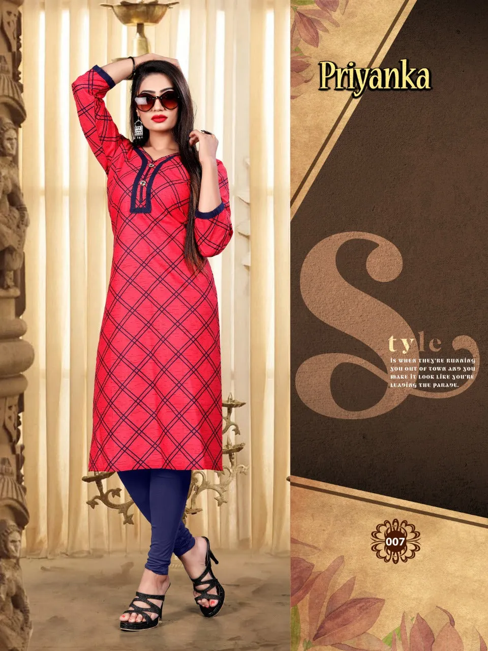 Priyanka Cotton Printed Casual Wear Kurti Collections