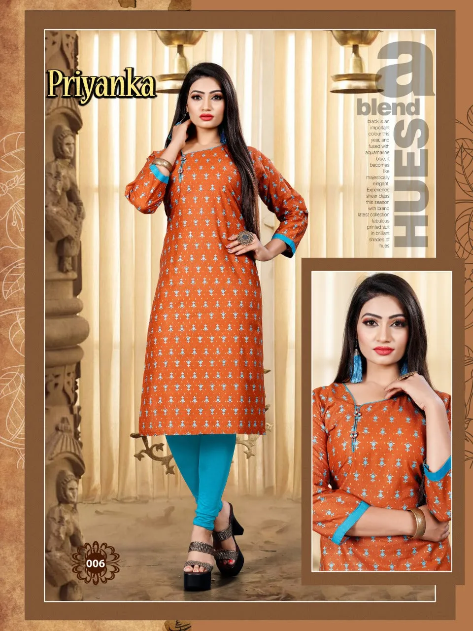 Priyanka Cotton Printed Casual Wear Kurti Collections