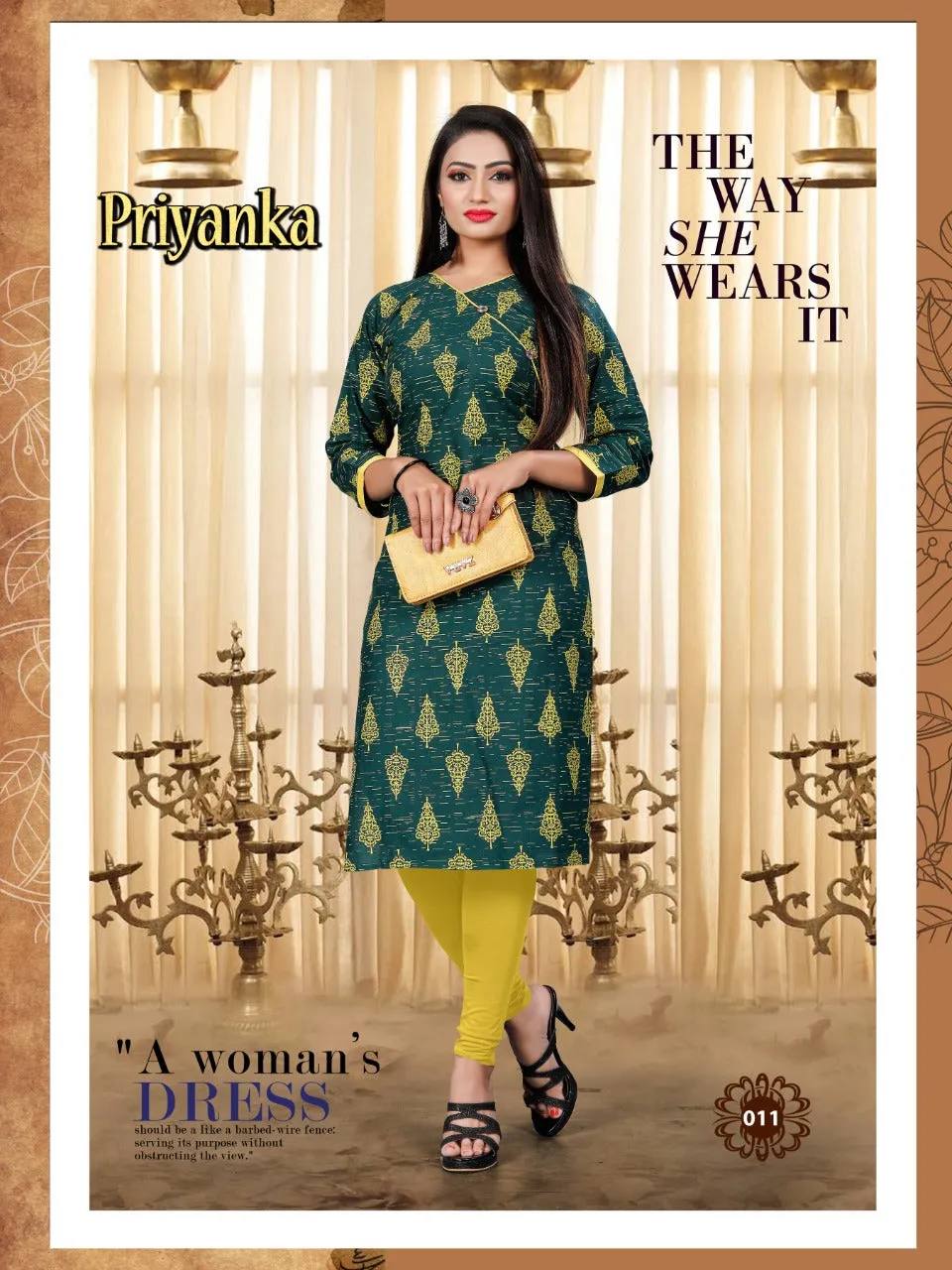 Priyanka Cotton Printed Casual Wear Kurti Collections