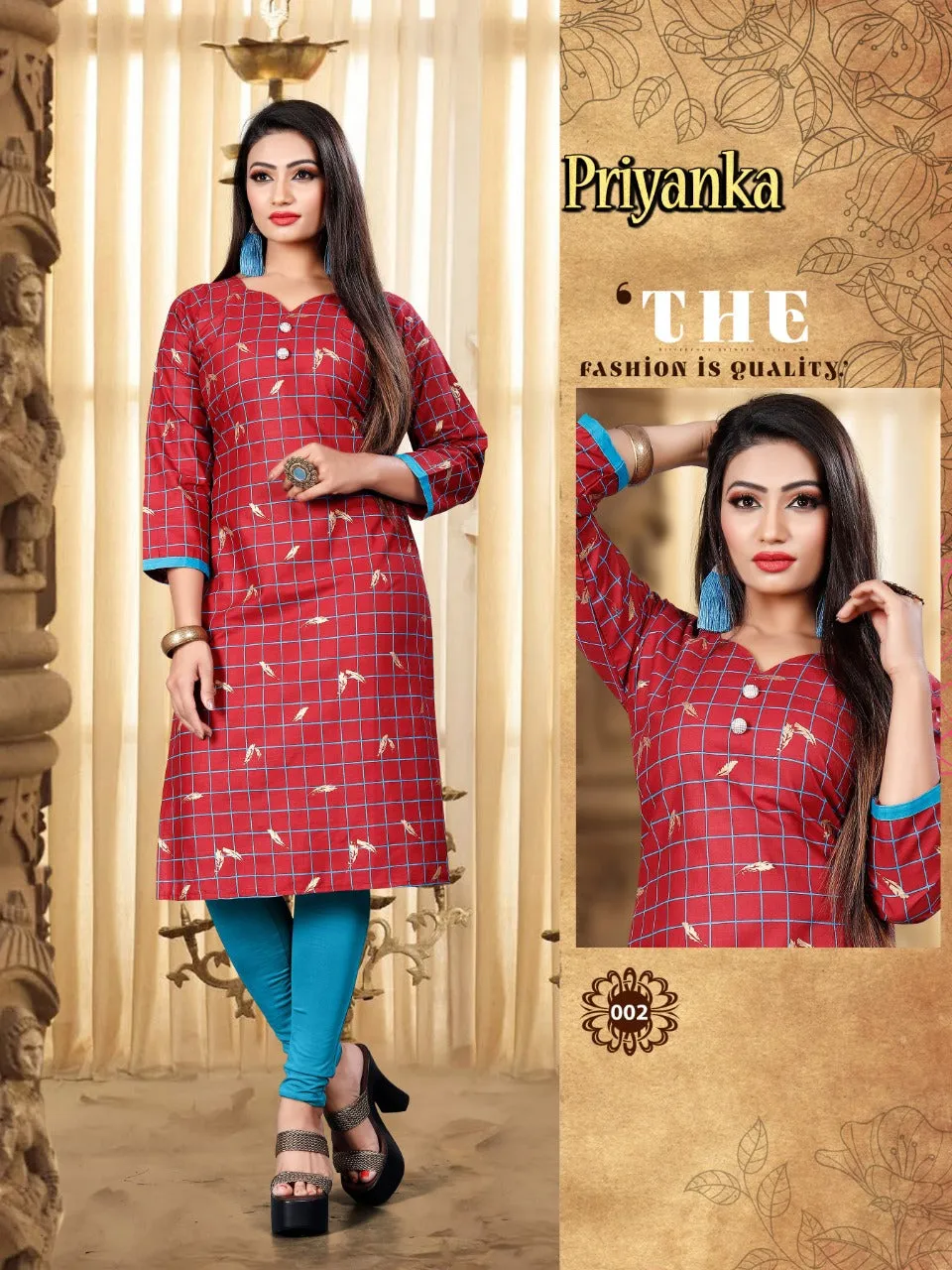 Priyanka Cotton Printed Casual Wear Kurti Collections