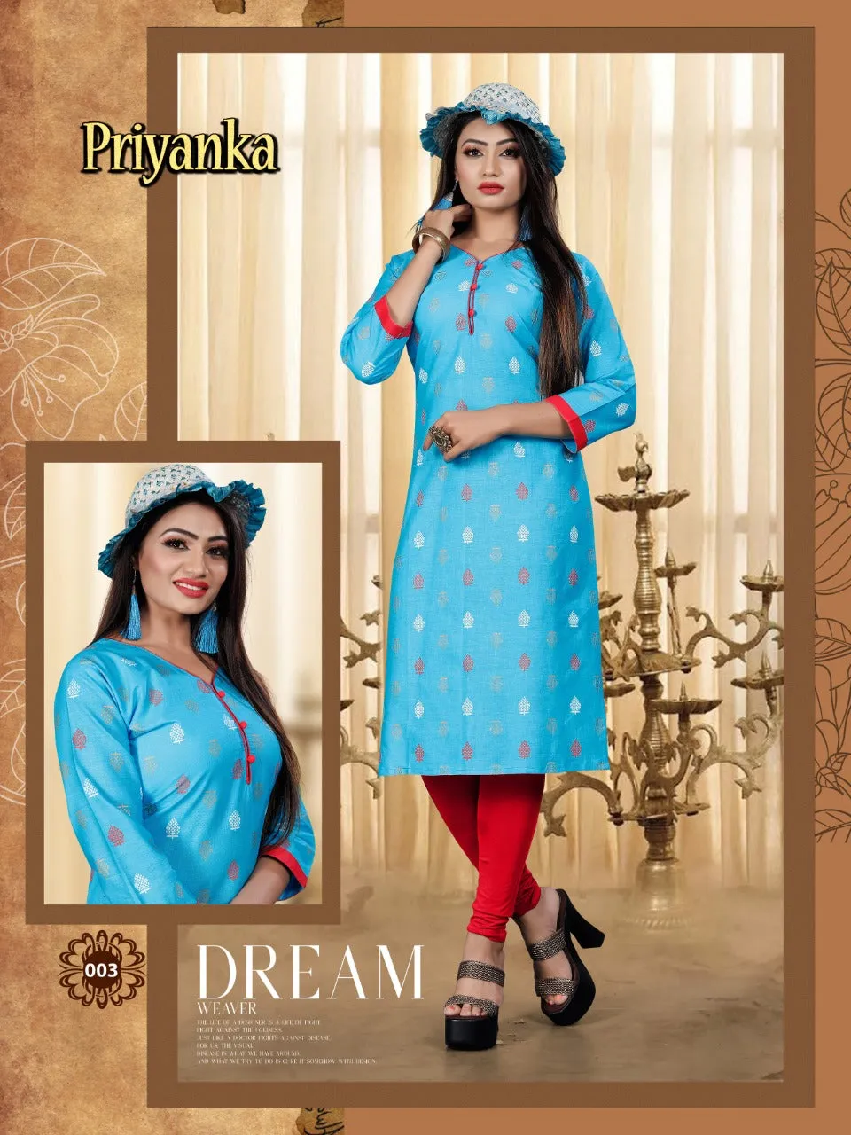 Priyanka Cotton Printed Casual Wear Kurti Collections