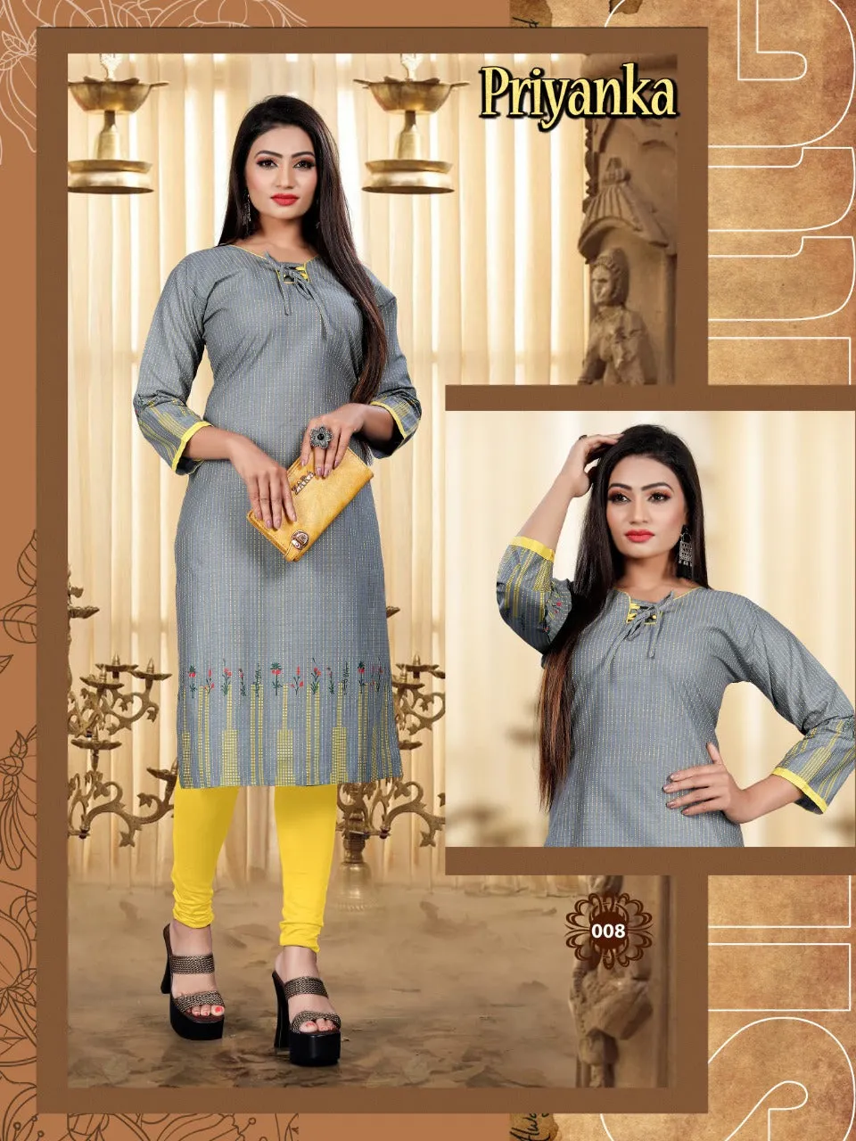 Priyanka Cotton Printed Casual Wear Kurti Collections