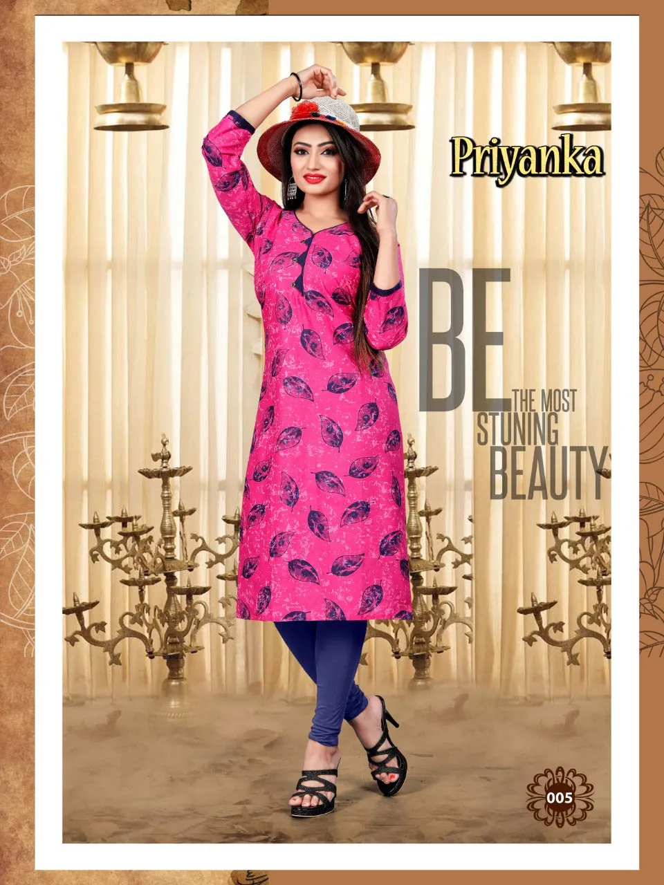 Priyanka Cotton Printed Casual Wear Kurti Collections