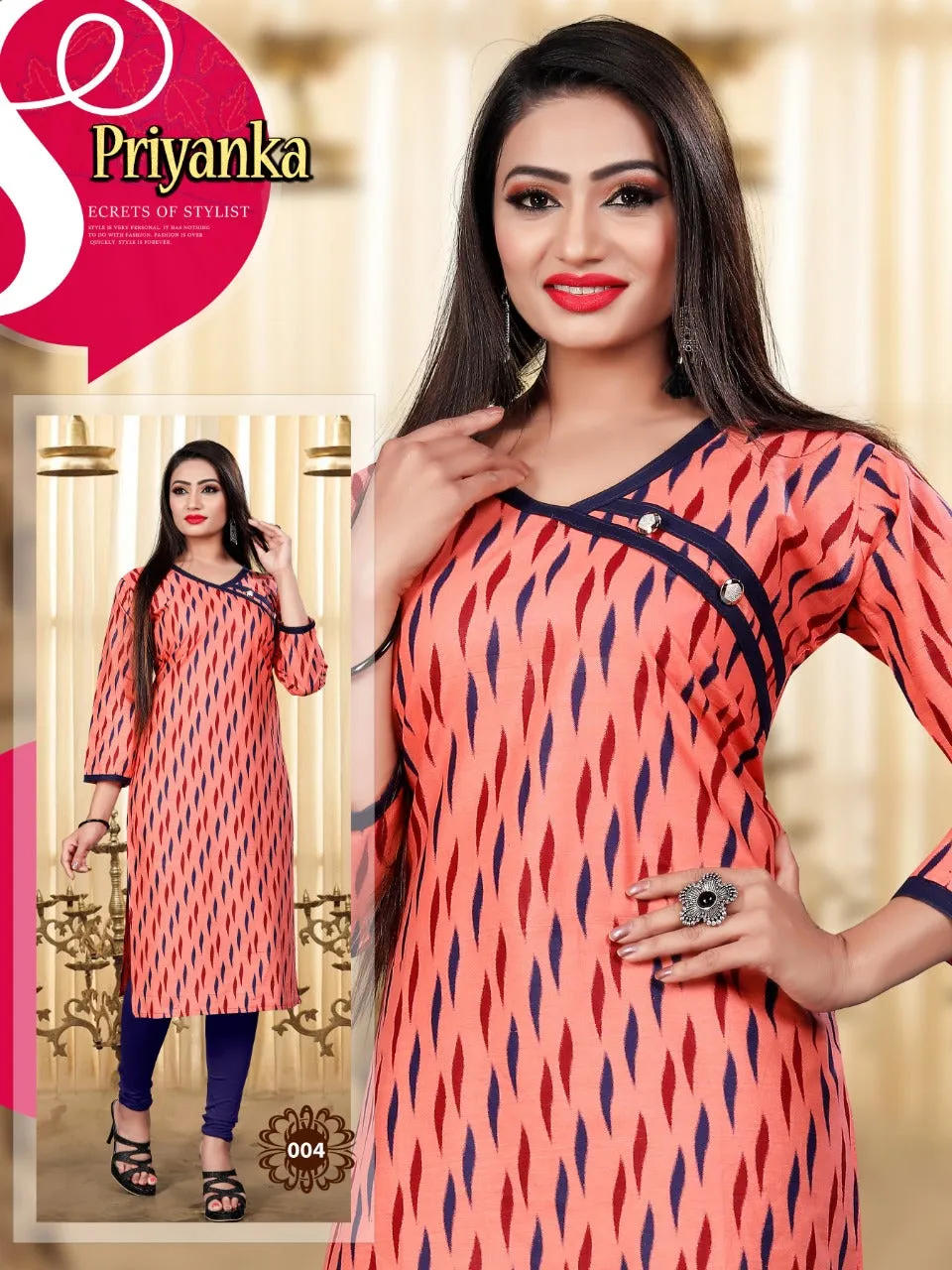 Priyanka Cotton Printed Casual Wear Kurti Collections