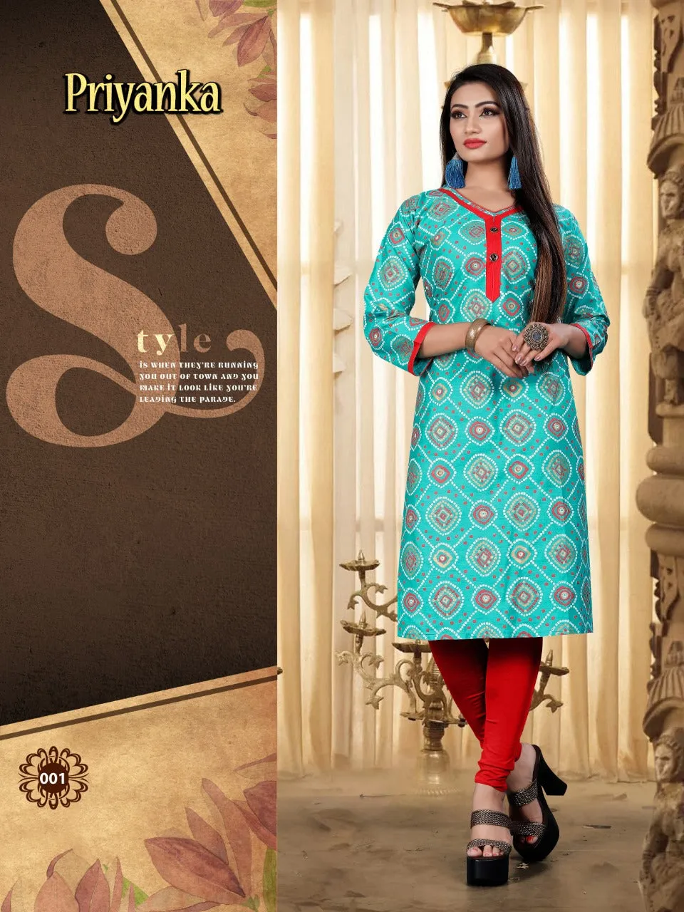 Priyanka Cotton Printed Casual Wear Kurti Collections