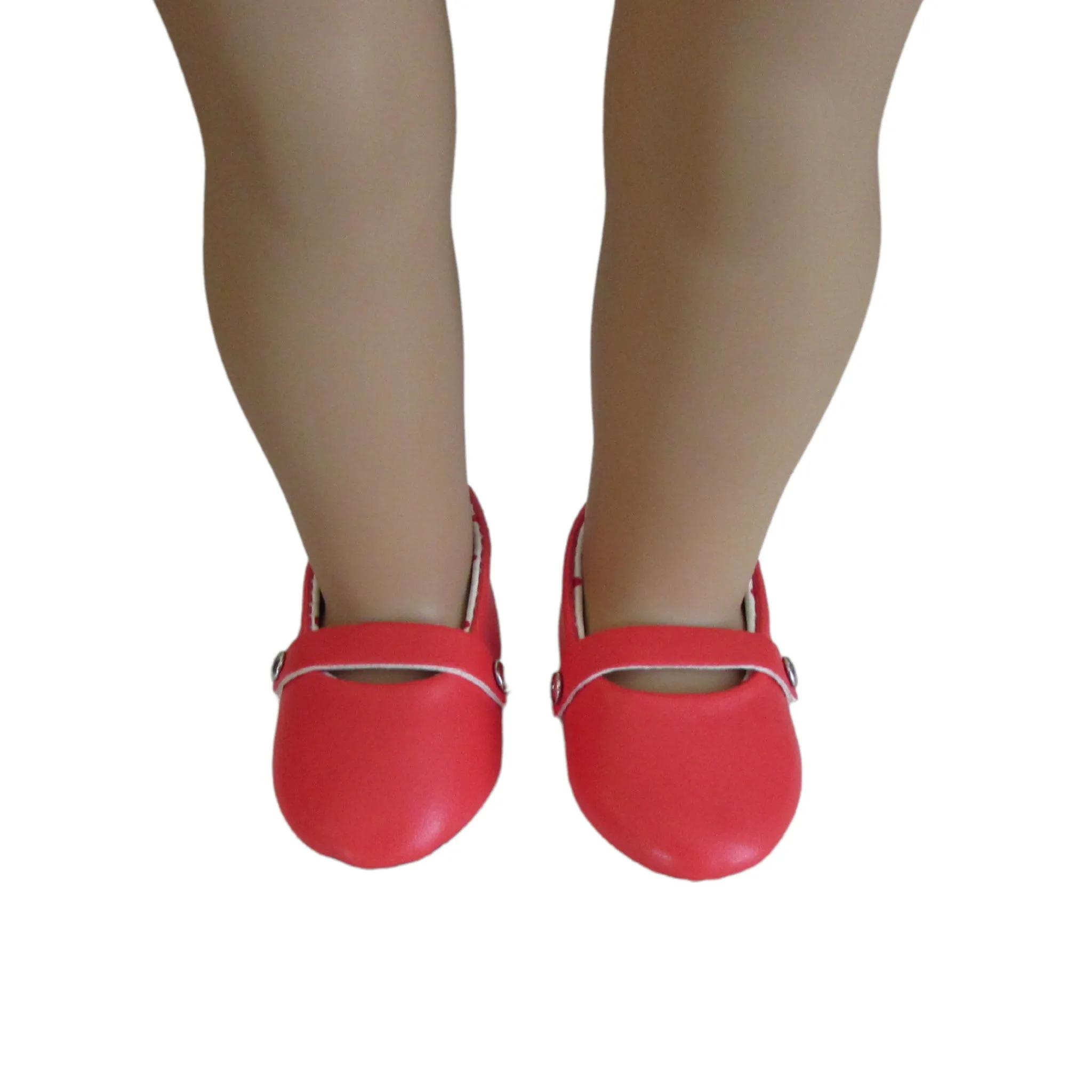 Red Flats with Buckle for 18-inch dolls