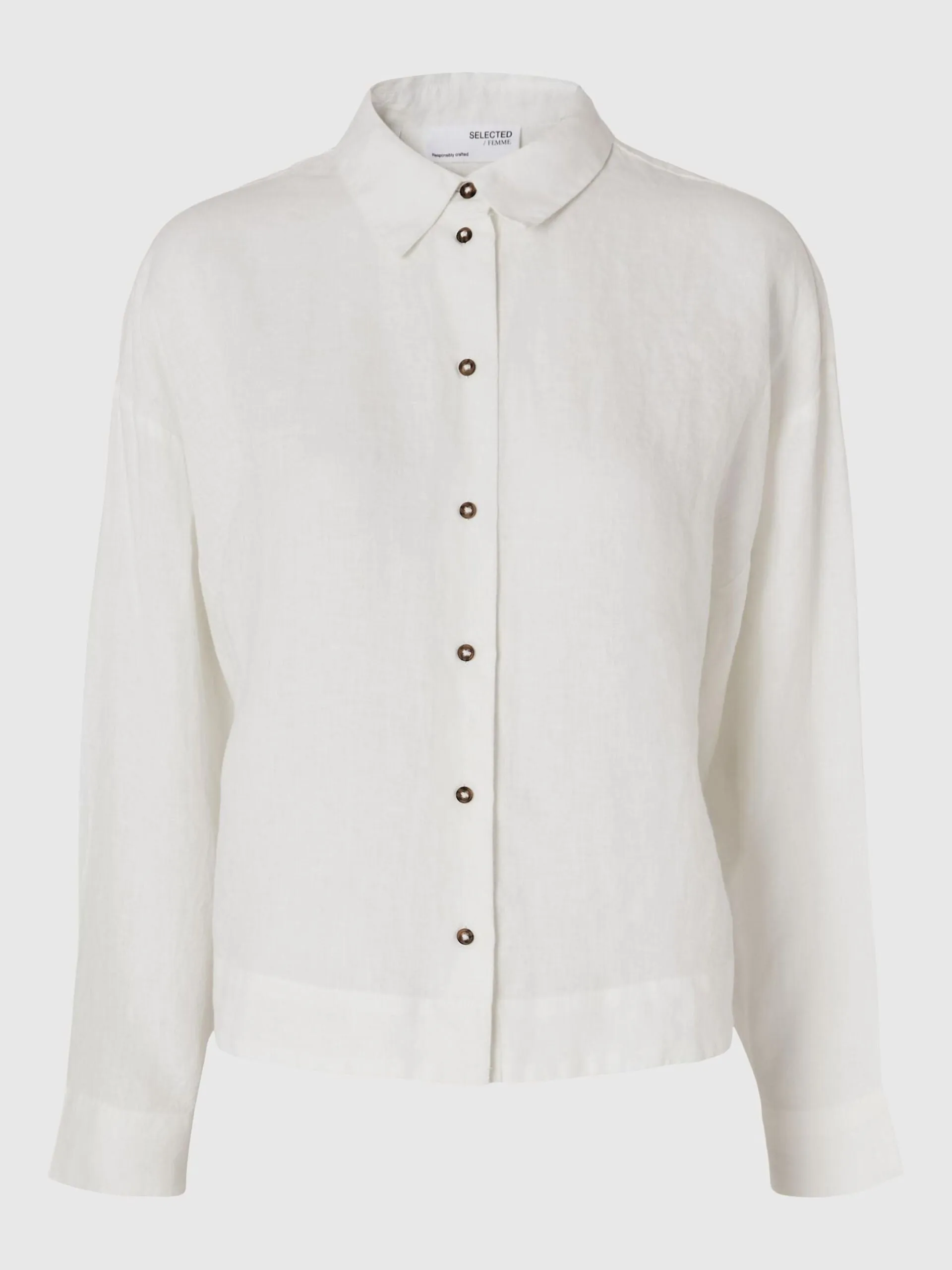 Selected Femme Linnie linen shirt White