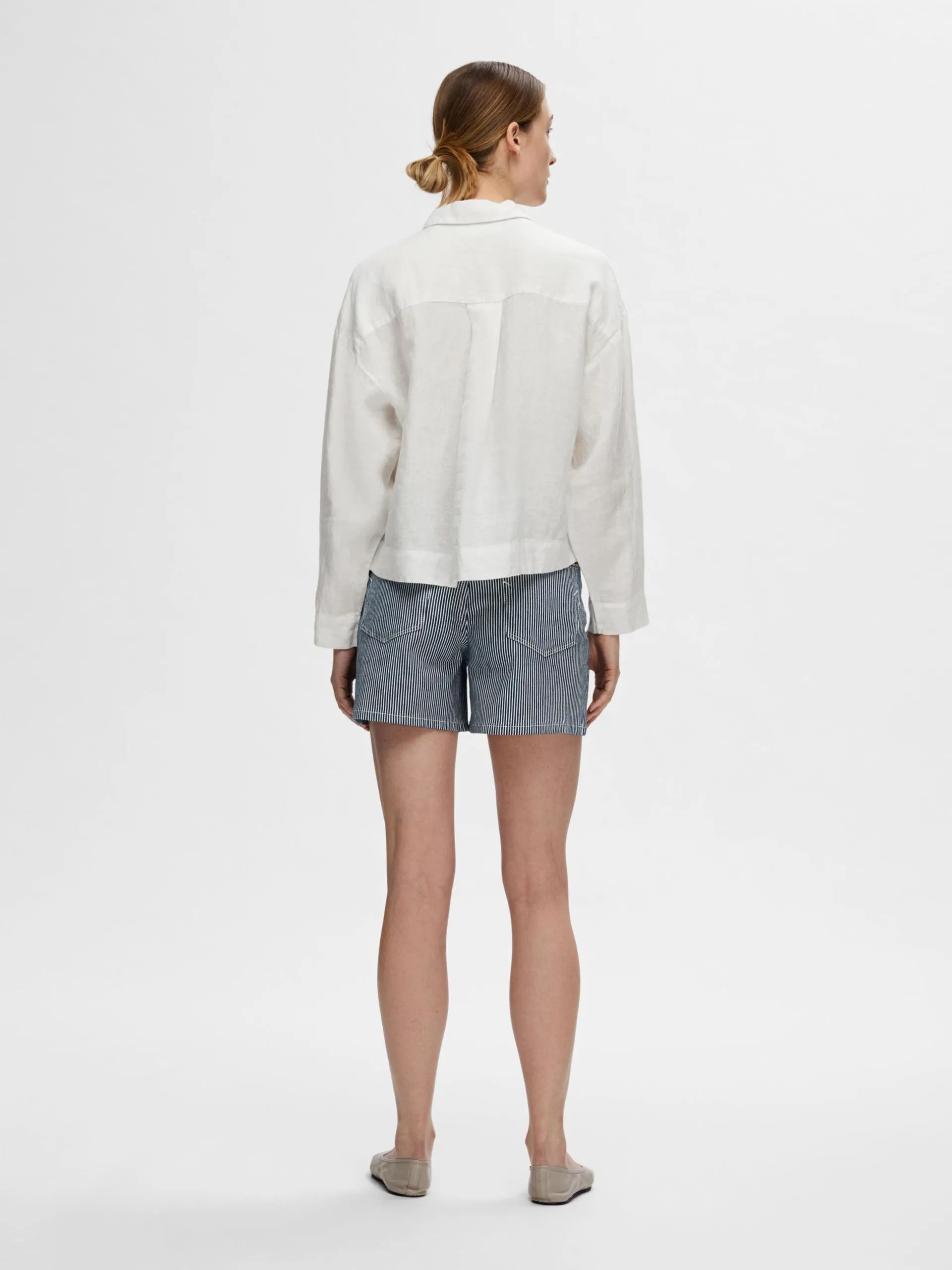 Selected Femme Linnie linen shirt White