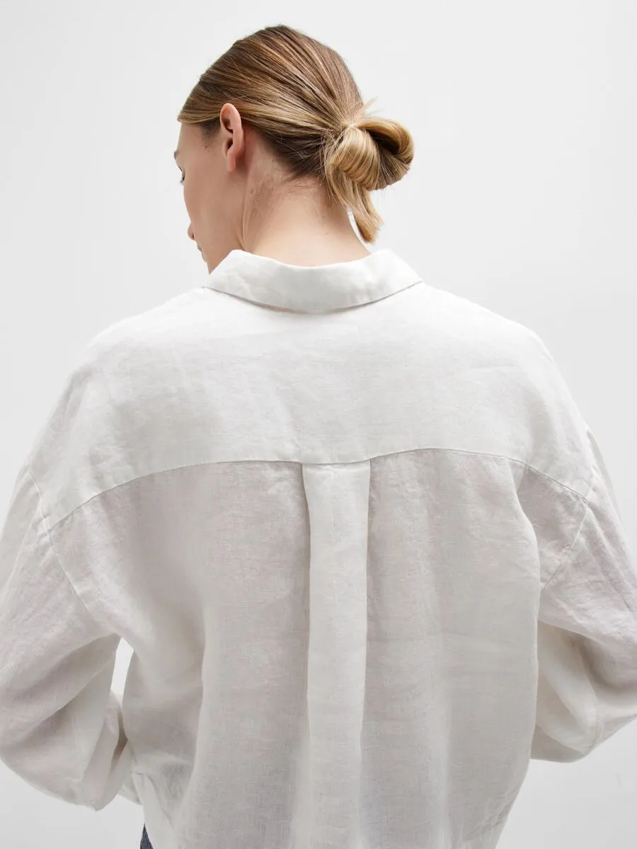 Selected Femme Linnie linen shirt White