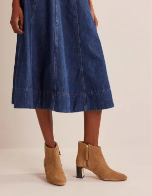 Suede Ankle Boots-Golden Brown