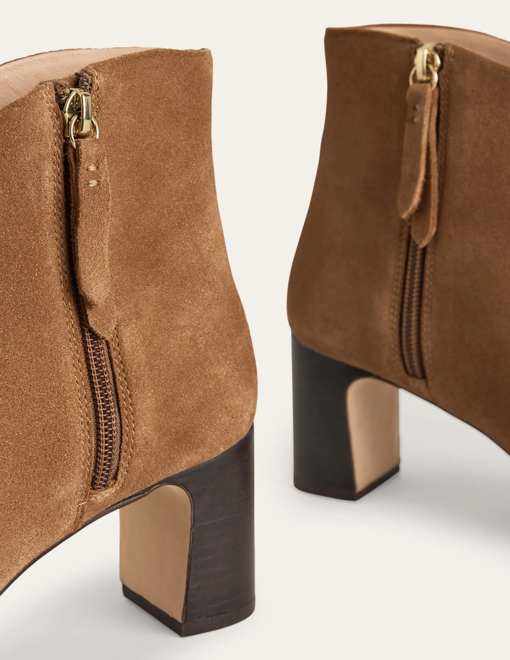 Suede Ankle Boots-Golden Brown