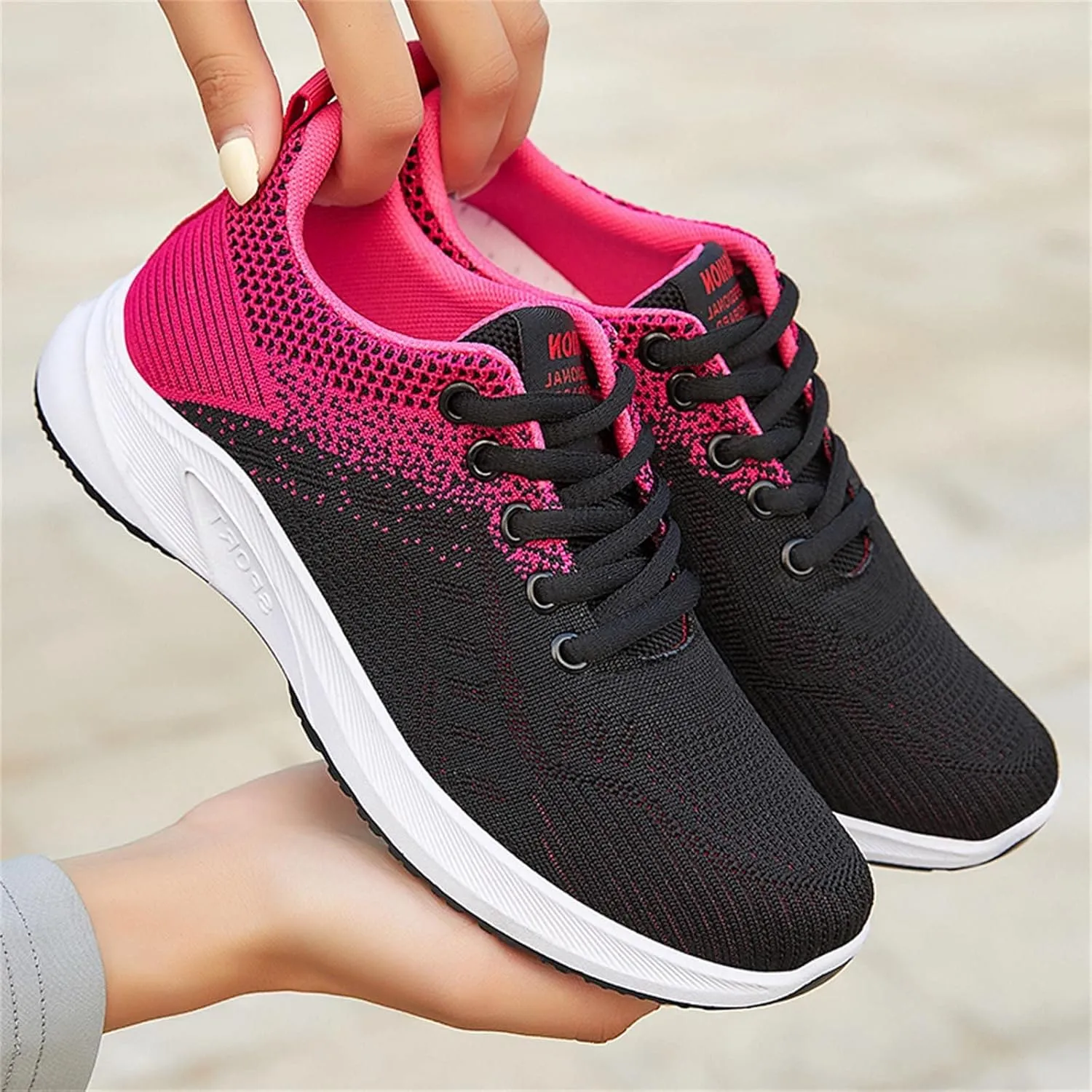 Tennis Shoes Womens Lightweight Comfortable Lace up Womens Running Shoes Wide Width Casual Shoes White Sneakers Brown Tennis Shoe Cross Trainer Shoe