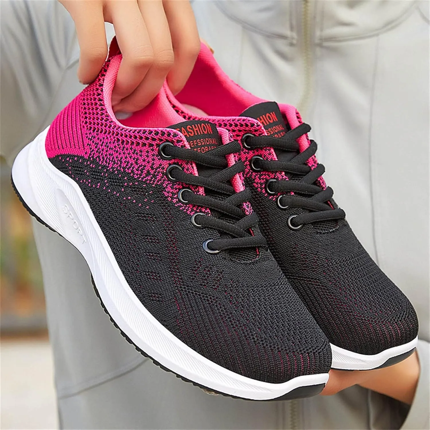 Tennis Shoes Womens Lightweight Comfortable Lace up Womens Running Shoes Wide Width Casual Shoes White Sneakers Brown Tennis Shoe Cross Trainer Shoe