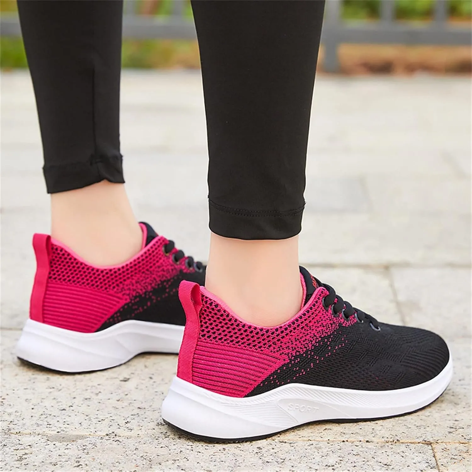 Tennis Shoes Womens Lightweight Comfortable Lace up Womens Running Shoes Wide Width Casual Shoes White Sneakers Brown Tennis Shoe Cross Trainer Shoe