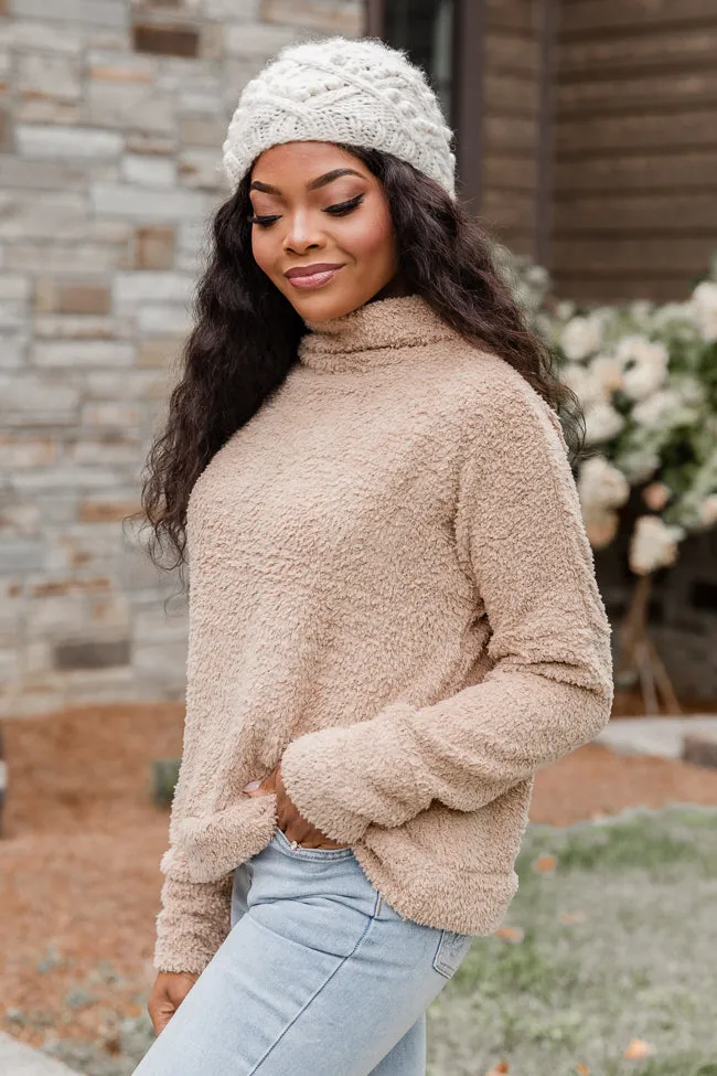 Timeless Tales Mocha Fuzzy Mock Neck Sweater FINAL SALE