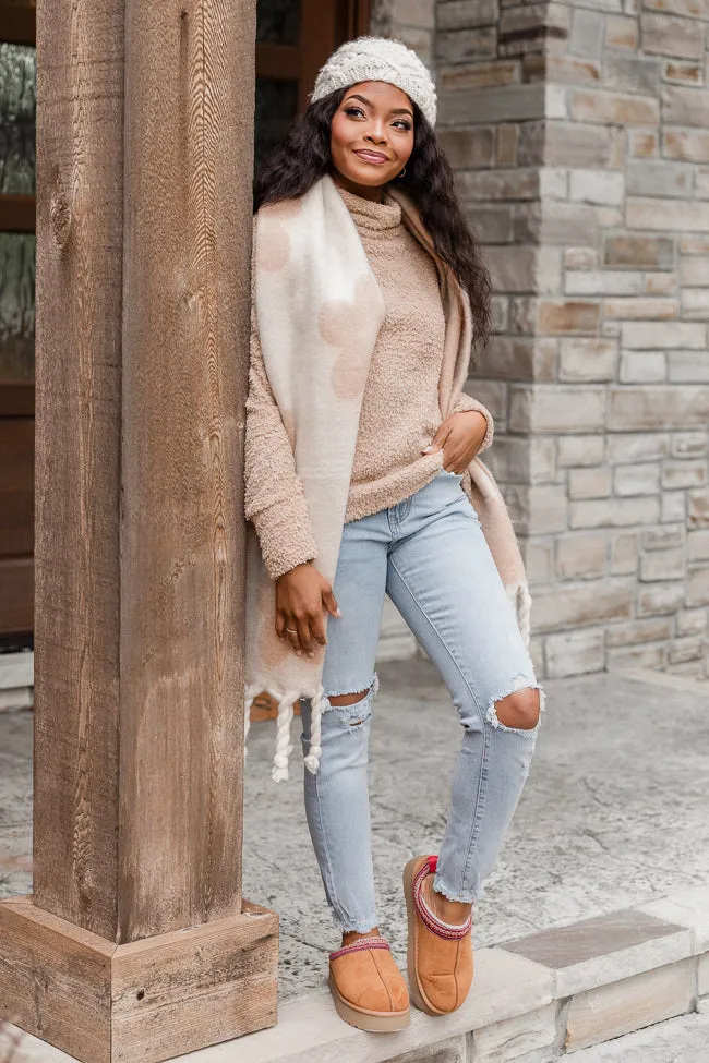 Timeless Tales Mocha Fuzzy Mock Neck Sweater FINAL SALE