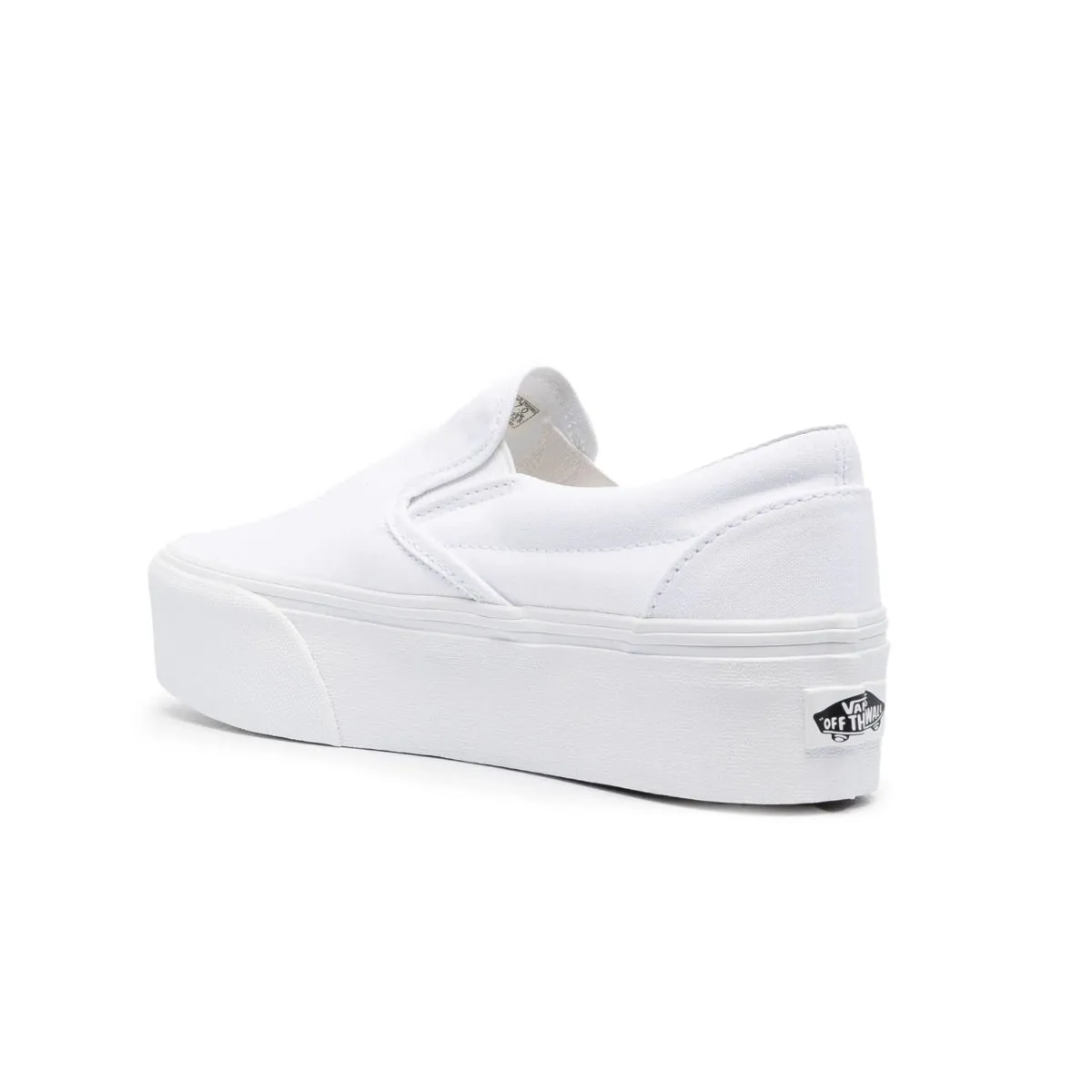 Vans Unisex Classic Slip-On Stackform Skateboarding Shoes VN0A7Q5RW00 Canvas True White