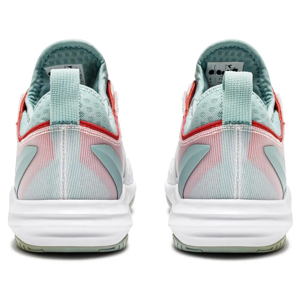 Women's Speed Blushield Fly 4 Clay Tennis Shoes White and Legion Blue